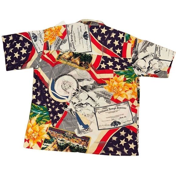 California Design Institute wild USA COMPILATION sz L/XL button up aloha shirt - Picture 7 of 8